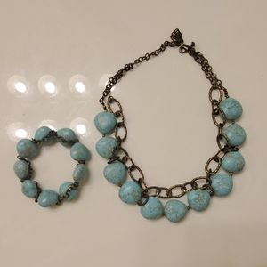 Turquoise necklace and matching bracelet